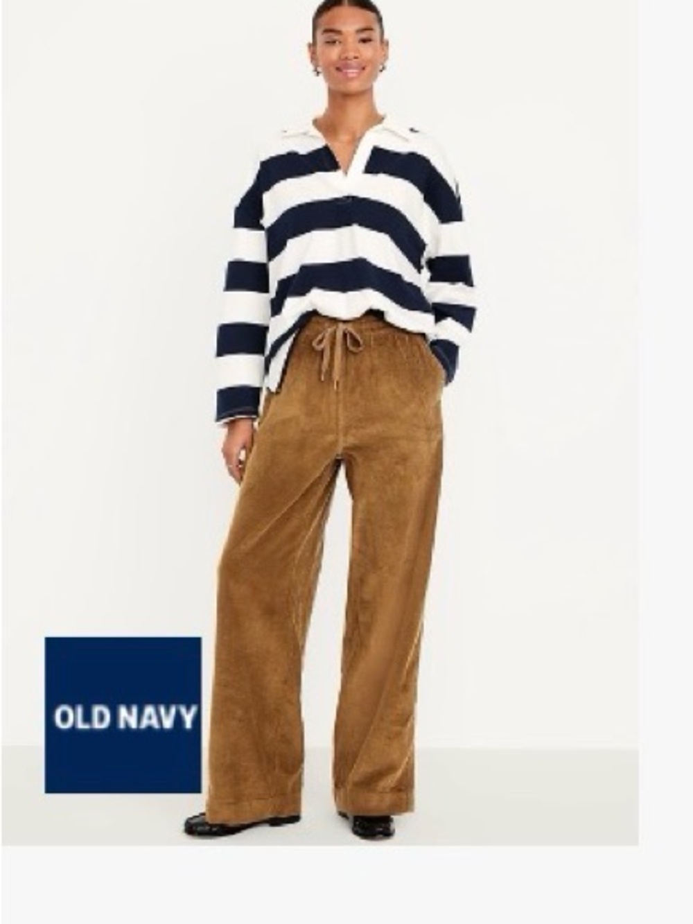 Old Navy Corduroy Wide-Leg Drawstring Pants - Brown